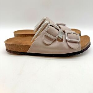Cliffs by White Mountain Heidie Women's 9.5W Taupe Slides Buckle AZ Sandals